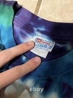 Vintage 90s Jerry Garcia Tribute Shirt XXL Rare Tie Dye Blue Purp Grateful Dead
