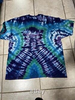 Vintage 90s Jerry Garcia Tribute Shirt XXL Rare Tie Dye Blue Purp Grateful Dead