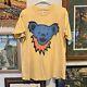 Vintage 90s Rare Grateful Dead Dancing Bear Head Shirt Size Large