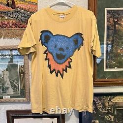 Vintage 90s RARE Grateful Dead Dancing Bear Head Shirt Size Large