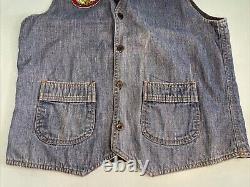 Vintage Custom Painted GATO Grateful Dead Levis Denim Vest Skull Garcia RARE