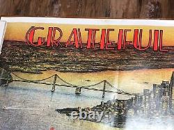 Vintage Grateful DEAD SET Poster San Francisco Golden Gate 35x25 RARE UK Print