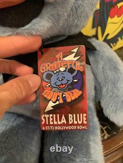 Vintage Grateful Dead 15 Bear Stella Blue Plush Liquid Blue New +Tags RARE Mint