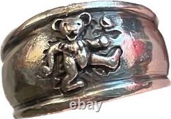 Vintage Grateful Dead Dancing Bear Sterling Silver Ring Women. Size 6.75 RARE