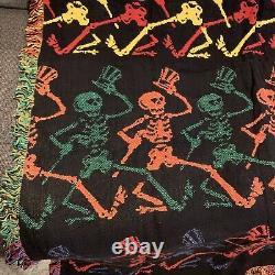 Vintage Grateful Dead Dancing Skeletons Throw Blanket/Wall Hang (67x48) RARE