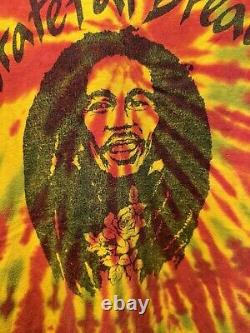 Vintage Grateful Dead Dread Bob Marley T-Shirt Sz L Tie Dye Band Music RARE 80s