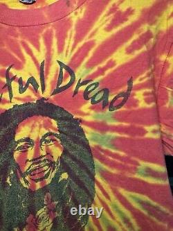 Vintage Grateful Dead Dread Bob Marley T-Shirt Sz L Tie Dye Band Music RARE 80s