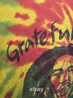 Vintage Grateful Dead Dread Bob Marley T-Shirt Sz L Tie Dye Band Music RARE 80s