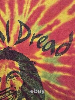 Vintage Grateful Dead Dread Bob Marley T-Shirt Sz L Tie Dye Band Music RARE 80s