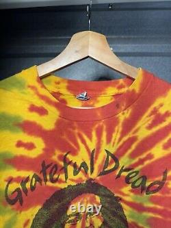 Vintage Grateful Dead Dread Bob Marley T-Shirt Sz L Tie Dye Band Music RARE 80s