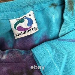 Vintage Grateful Dead LIQUID BLUE T Shirt Spiral Skeletons Tye Dye RARE XL USA