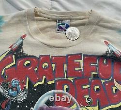 Vintage Grateful Dead Liquid Blue Long Sleeve Shirt Size LG RARE Cosmic Charlie