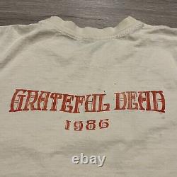 Vintage Grateful Dead T Shirt 1986 Concert Tour 80s Rare Skeleton Pocket T
