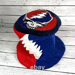 Vintage Grateful Dead Top Hat Red White Blue Skull Foam Cloth Mary Jane's Rare