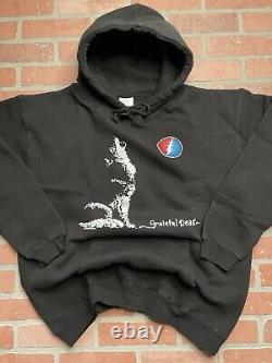 Vintage Grateful Dead Wolf Howl 1996 Pullover 90s Black NEW Hoodie Men's XL Rare