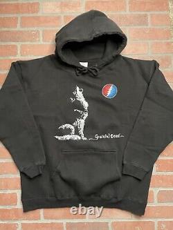 Vintage Grateful Dead Wolf Howl 1996 Pullover 90s Black NEW Hoodie Men's XL Rare