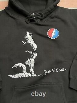 Vintage Grateful Dead Wolf Howl 1996 Pullover 90s Black NEW Hoodie Men's XL Rare