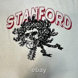 Vintage Sz L Grateful Dead Single Stitch Band T-Shirt Stanford Graphic 80s RARE