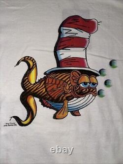 Vtg 90s 1996 Grateful Dead Dr Seuss Drug Fish TShirt Sz L The Mountain