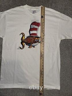Vtg 90s 1996 Grateful Dead Dr Seuss Drug Fish TShirt Sz L The Mountain