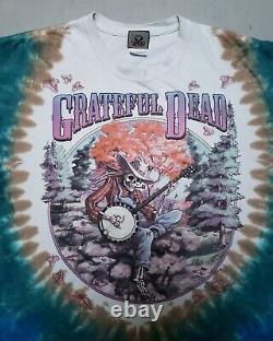 Vtg 90s GRATEFUL DEAD Tshirt Tie Dye Fall Tour 1994 Skeleton Tee Sz XL RARE