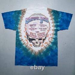 Vtg 90s GRATEFUL DEAD Tshirt Tie Dye Fall Tour 1994 Skeleton Tee Sz XL RARE