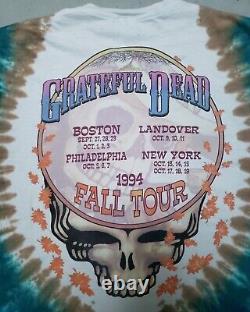 Vtg 90s GRATEFUL DEAD Tshirt Tie Dye Fall Tour 1994 Skeleton Tee Sz XL RARE