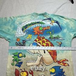 Vtg 90s JOEY MARS BEACH LIQUID BLUE T SHIRT XL grateful dead head tie dye