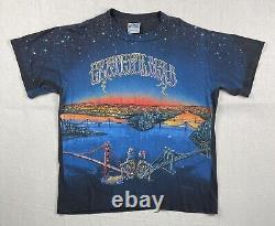 Vtg Grateful Dead Shirt Skeletons Bridge Aop Brockum Space Moon Set Vegas Rare