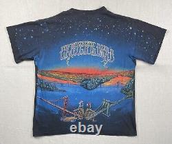 Vtg Grateful Dead Shirt Skeletons Bridge Aop Brockum Space Moon Set Vegas Rare