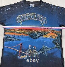 Vtg Grateful Dead Shirt Skeletons Bridge Aop Brockum Space Moon Set Vegas Rare