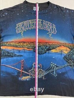 Vtg Grateful Dead Shirt Skeletons Bridge Aop Brockum Space Moon Set Vegas Rare