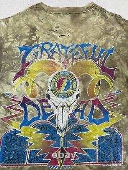 Vtg Grateful Dead T Shirt 90s 1994 Rare Bolt Lizard Skull Bull Mountain USA Sz L