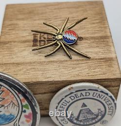 Vtg Lot of 3 Grateful Dead Pins Grateful Dead University 1965, Rare Spider Pin