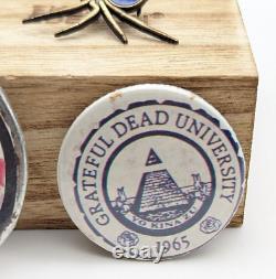 Vtg Lot of 3 Grateful Dead Pins Grateful Dead University 1965, Rare Spider Pin