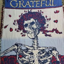Vtg Rare 1980s Grateful Dead Blanket / Tapestry Approx 68 X 46 Bertha Skull