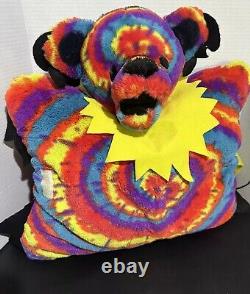 X RARE GRATEFUL DEAD Bear pillow HTF limited made Plush Tie Dye VTG 2012