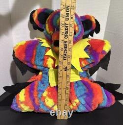 X RARE GRATEFUL DEAD Bear pillow HTF limited made Plush Tie Dye VTG 2012
