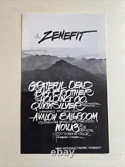 Zenefit GRATEFUL DEAD Original Handbill Avalon Ballroom Big Brother RARE 1967